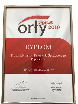 Dyplom Orła Tygodnika „Wprost” dla PEPEES S.A.